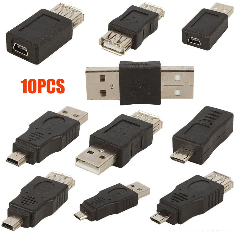 Larryjoe 10 шт. OTG 5pin F/M Mini USB Micro адаптер конвертер Папа мама гаджеты высокого