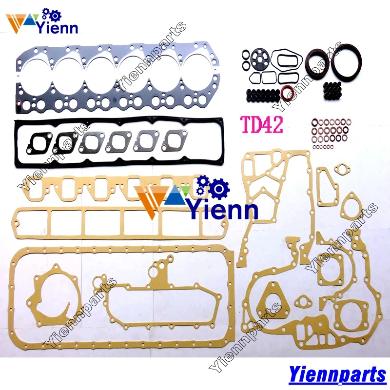 Полный комплект прокладок для Nissan TD42 TD42T 10101 03J26 L9085 Вт/прокладка головки вилочного