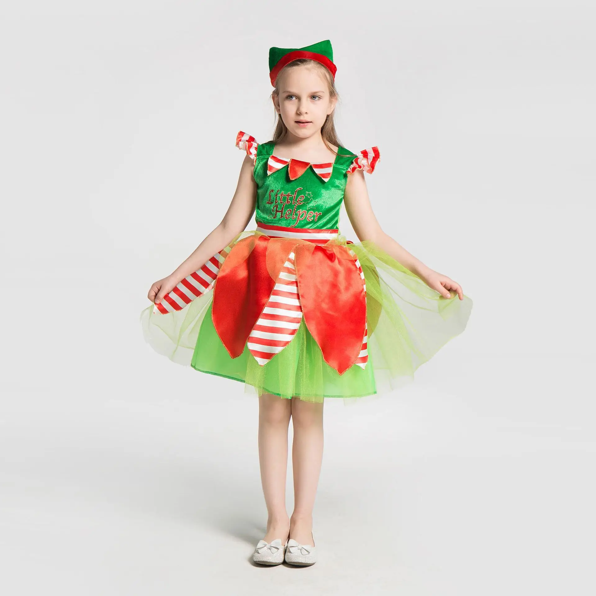 Рождественское платье для костюмированной вечеринки девочек Костюмы Санта