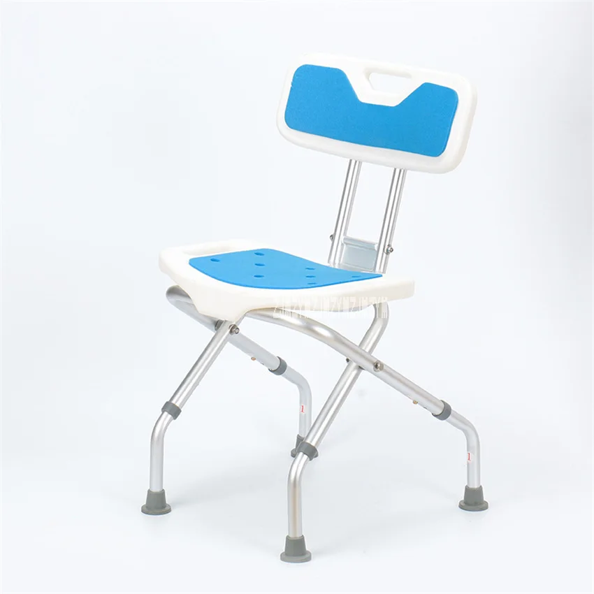 

LQX-040004 Foldable Backrest Bath Chair Portable Shower Bath Stool Non-Slip Adjustable Height Bath Chair High Load Bearing