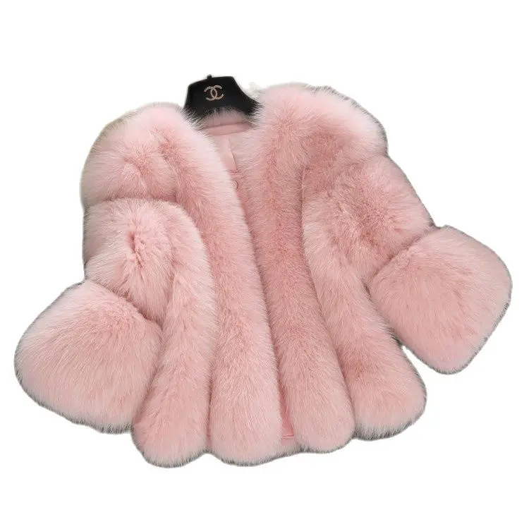 2021 Новое модное пальто с мехом для женщин осень зима одежда имитация меха лисы