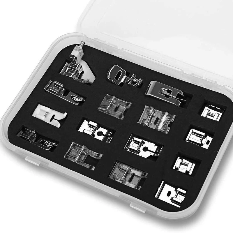 Акция! Набор прижимных лапок комплект из 16 с низким стержнем для швейной машины