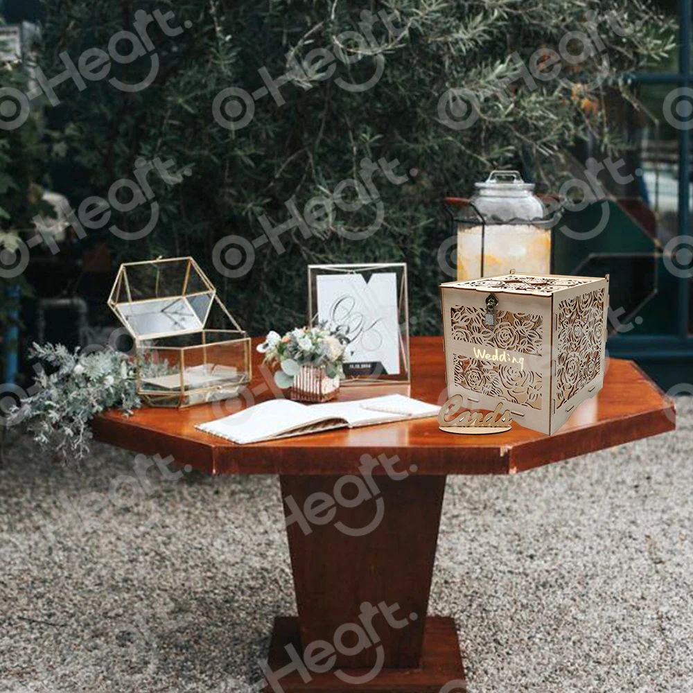 DIY Розовый День Святого Валентина коробка для карт с замком квадратный