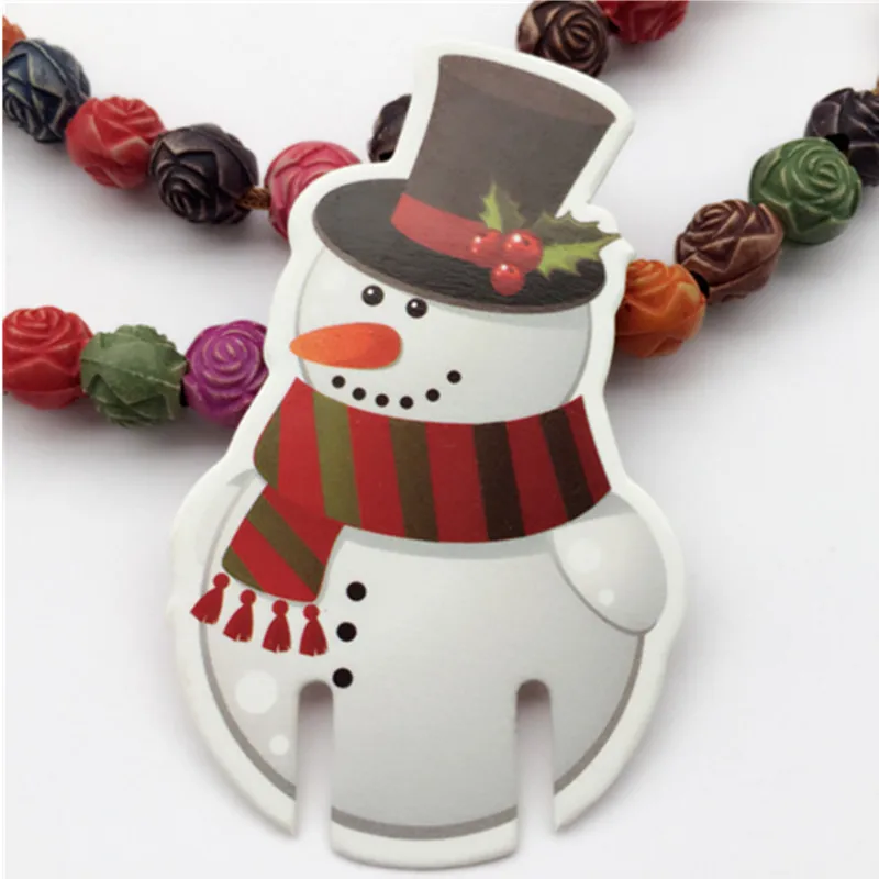 Snowman 10 шт./лот, рождественские украшения для домашнего стола, открытки, Рождественская шапка Санты, декоративный бокал для вина, новогодние вечерние принадлежности - Цвет: Snowman