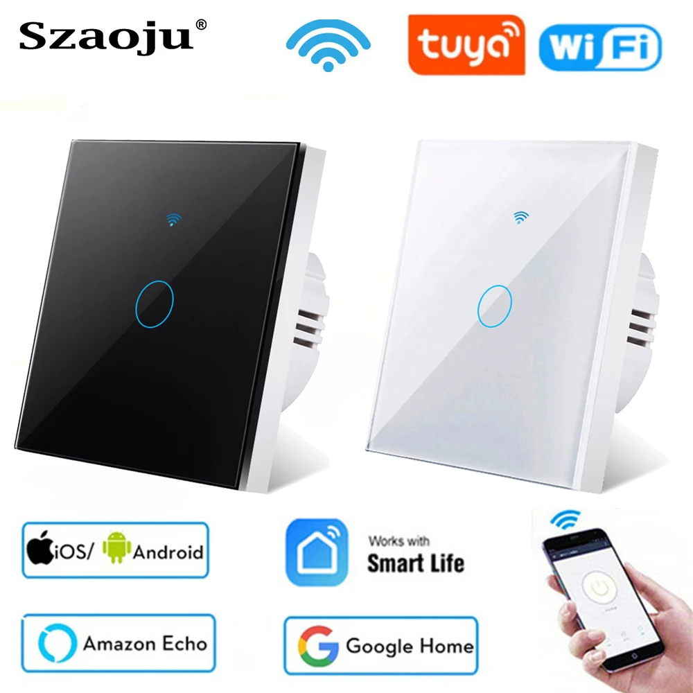 Szaoju Tuya WiFi сенсорный выключатель светильник Настенный умная розетка