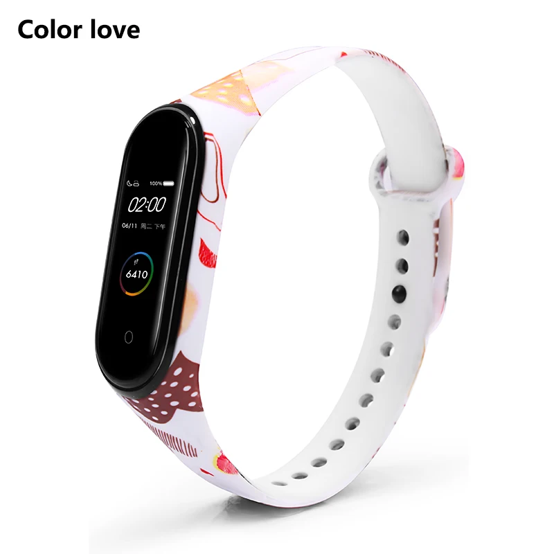 BOORUI для xiaomi mi band 4 ремешок mi band 4 умные аксессуары mi Band 4 ремешок для xiaomi mi band 4 умные браслеты - Цвет: Color Love