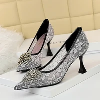 bigtree sexy mesh rhinestone patchwork high heel shoes glittering heels pumps bling bling crystal wedding dress shoes bride