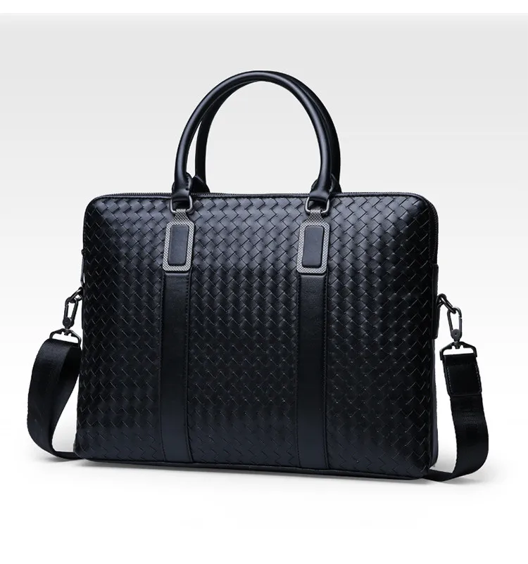 Мужской портфель, плетеная Сумка, мужская сумка через плечо, сумка для ноутбука 14 дюймов, сумка-мессенджер, дорожная сумка для мужчин