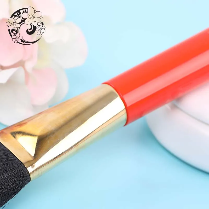 Плоская кисть для макияжа Кисть из черного Козьего Меха Brochas Maquillaje Pinceaux Maquillage Pincel