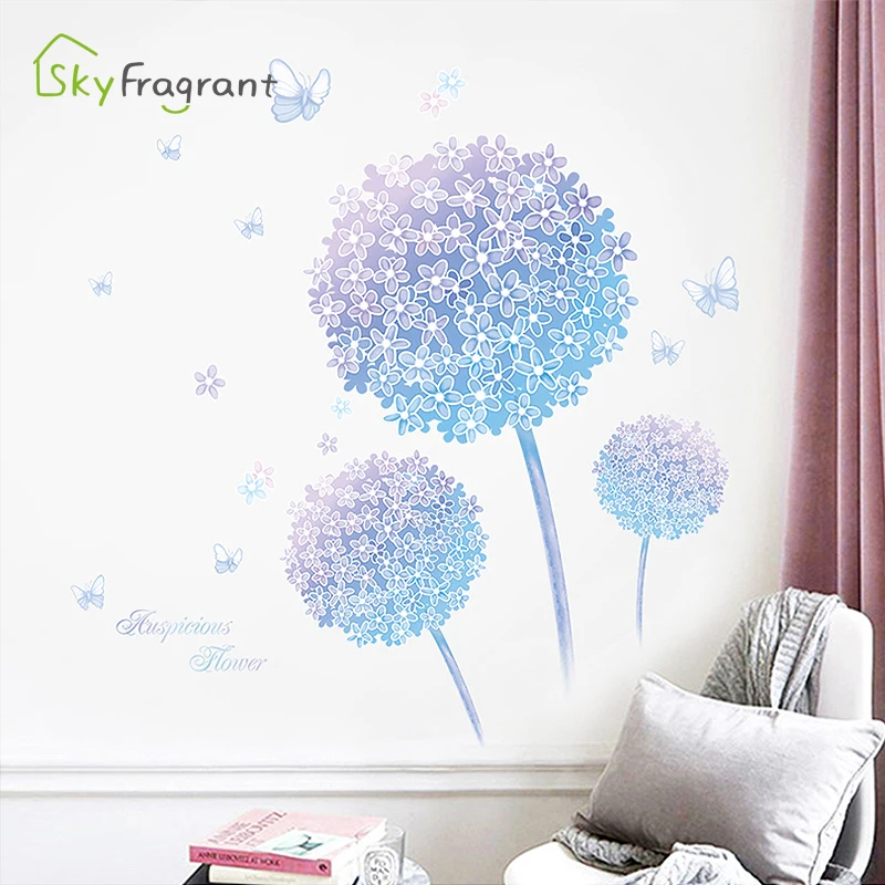 Настенные наклейки самоклеящиеся большой Гортензия верхняя одежда для детей с