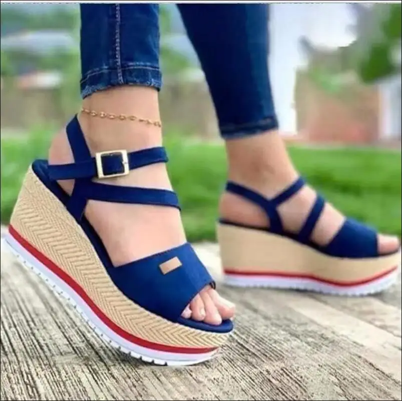 

Fashion Women Summer Platform Sandals Female Fish Mouth Shoes Ladies Sexy Buckle Straps Sandalias Wedges Thick Heels Sandal