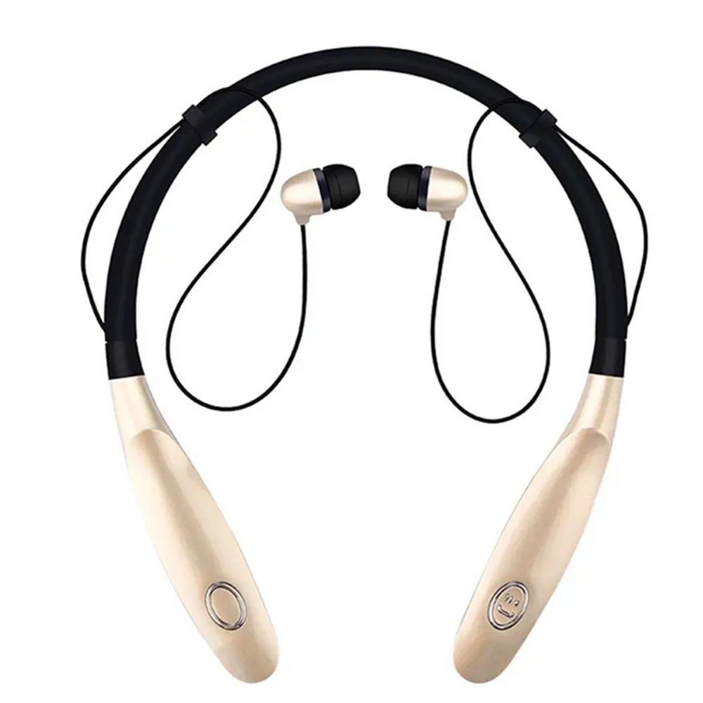 Bluetooth 5,0 беспроводные наушники для шеи TWS спортивные наушники IPX4 водонепроницаемый громкая связь микрофон для Iphone X 7 для huawei - Цвет: Gold