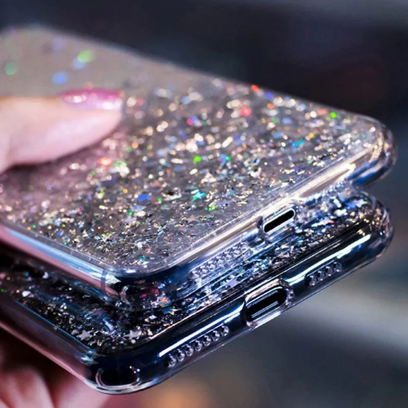 

Luxury Phone Case For Samsung Galaxy A60 A30 A20 A50 A30S A50S A40S A10 A70 A40 A80 A90 Glitter Stars Epoxy Transparent Cover