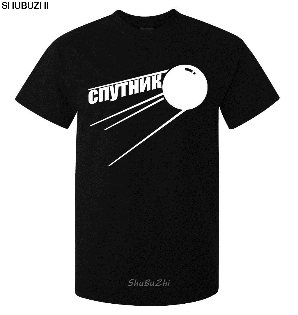 Белая футболка Sputnik со спутником и графическим дизайном для мужчин (доступны