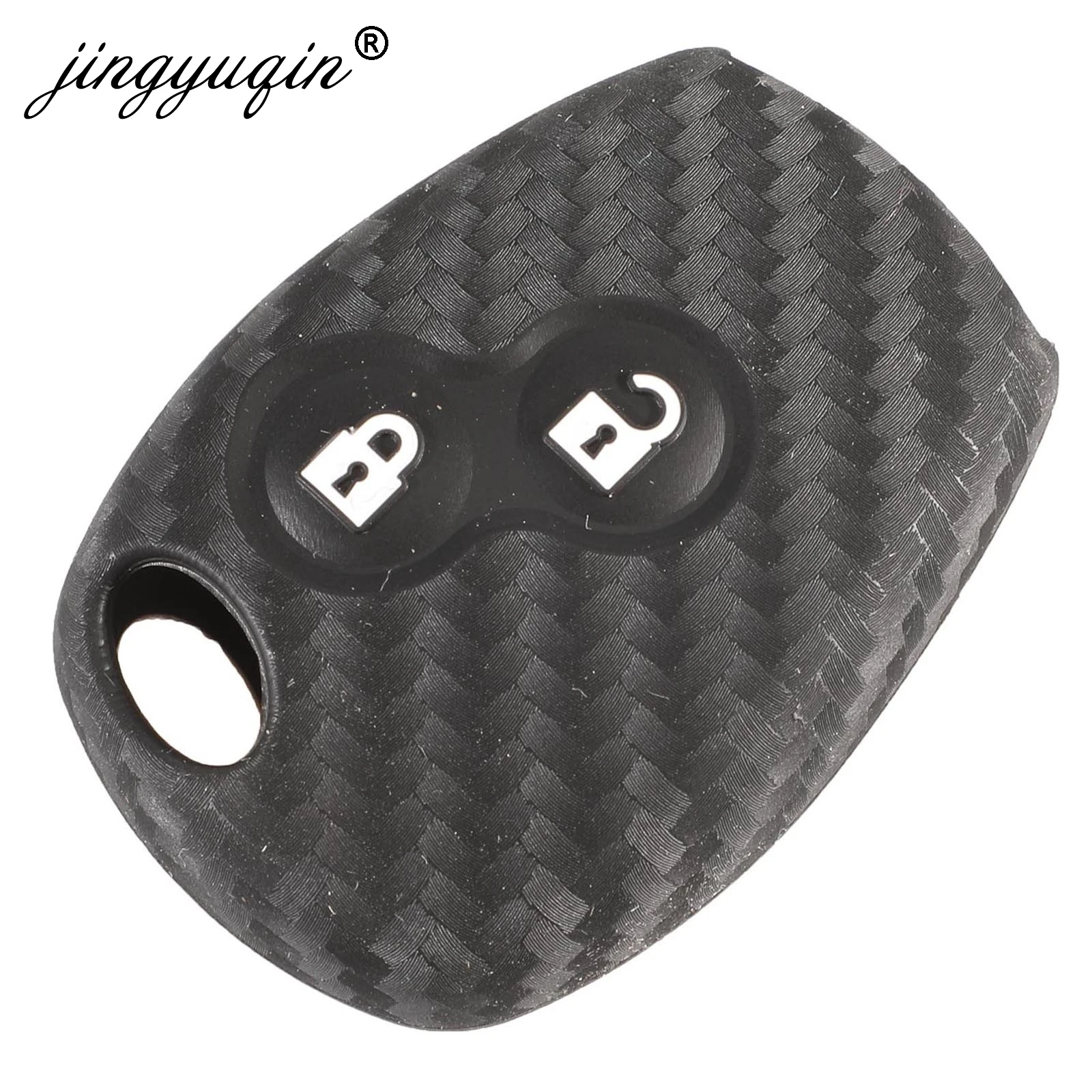 Bilchave 2 пуговицы карбоновый силиконовый чехол для ключей от машины Renault Kangoo DACIA Scenic