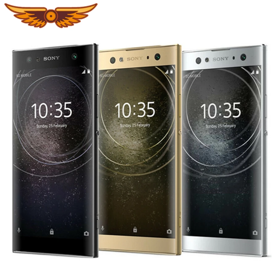Разблокированный мобильный телефон Sony Xperia XA2, четыре ядра, 5,2 дюймов, 3 ГБ ОЗУ, 32 Гб ПЗУ, камера 23 МП, LTE 1080 P, две sim-карты