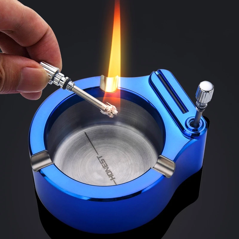 

Ten Thousand Matches Ashtray Metal Oil Lighter Multi-functional Permanent Flint Kerosene Lighter Business Desktop Decoration