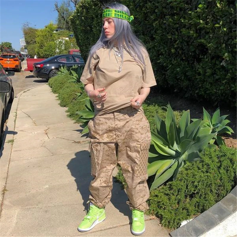 Billie Eilish бандана головные уборы повязки Зеленый квадратный шарф Косплей Реквизит унисекс Billie Eilish повязка для волос