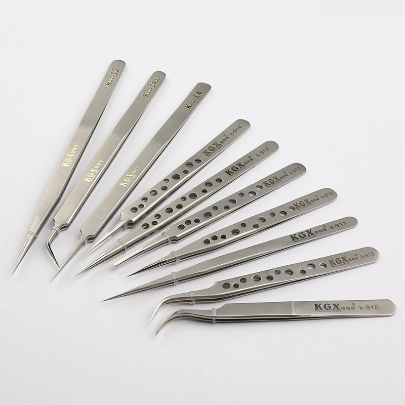 

High Precision Stainless Steel Tweezers Industrial Electronics Curved Straight Forceps Mobile Phone Hand Repair Tools Tweezers