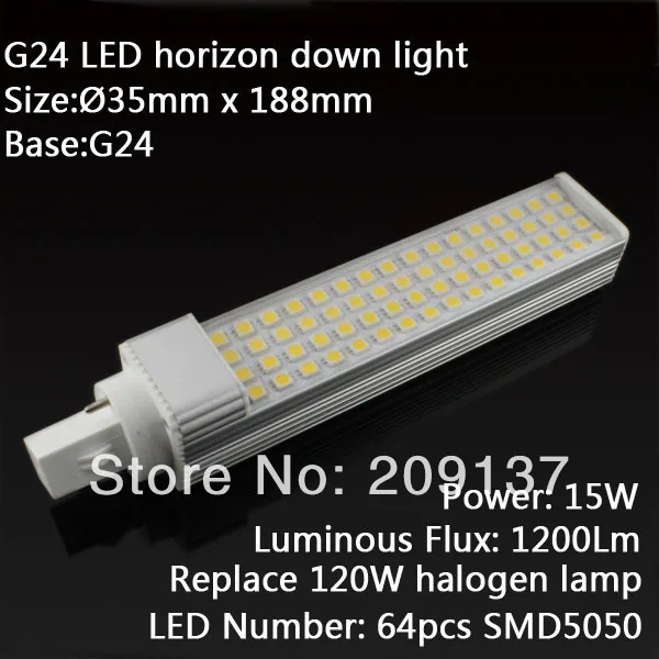Рекламная цена LED Кукуруза свет 15 Вт 5050 SMD E27 G24 Светодиодные лампы освещение 85 ~ 265 В