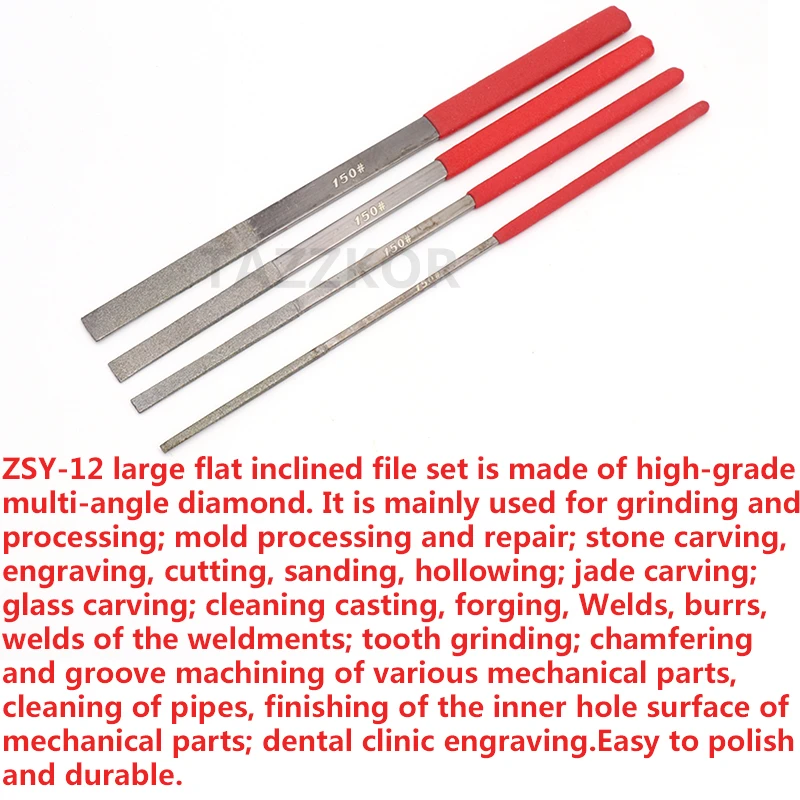 Grit Assorted Diamond File Mini Rasp Needle Repair Wood Glass Grinding Hand Tools For HSS Jade Polish Tool 12 Set | Инструменты