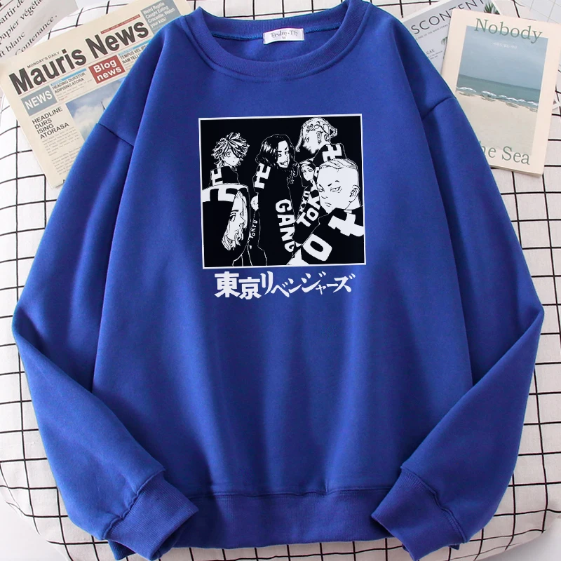 

New Tokyo Revengers Anime Character Printing Soft Brand Pullover Men'S Sweatshirt Thermal Vintage Mens Hoodie Plus Size Hoodies