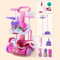2021 new 1 pcsset pretend play toy simulation vacuum cleaner cart cleaning dust tools baby kids play house doll accessories toy