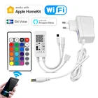 WI-FI переключатель RGB Управление; Работать с Apple Homekit Siri голос Управление Мощность адаптер ИК-пульт дистанционного управления для Светодиодные ленты светильник ACDC 12V
