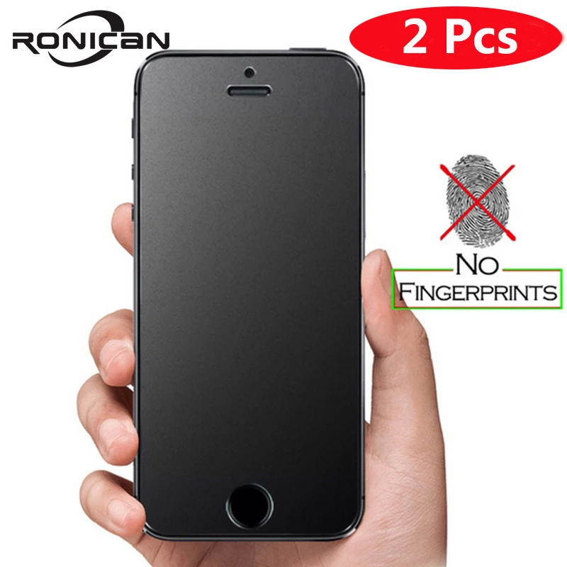

2Pcs No fingerprint Matte tempered Glass for iphone 6 6s 7 8 plus 5s se Screen Protectors for iPhone X XS 11 12 Pro Max 12mini