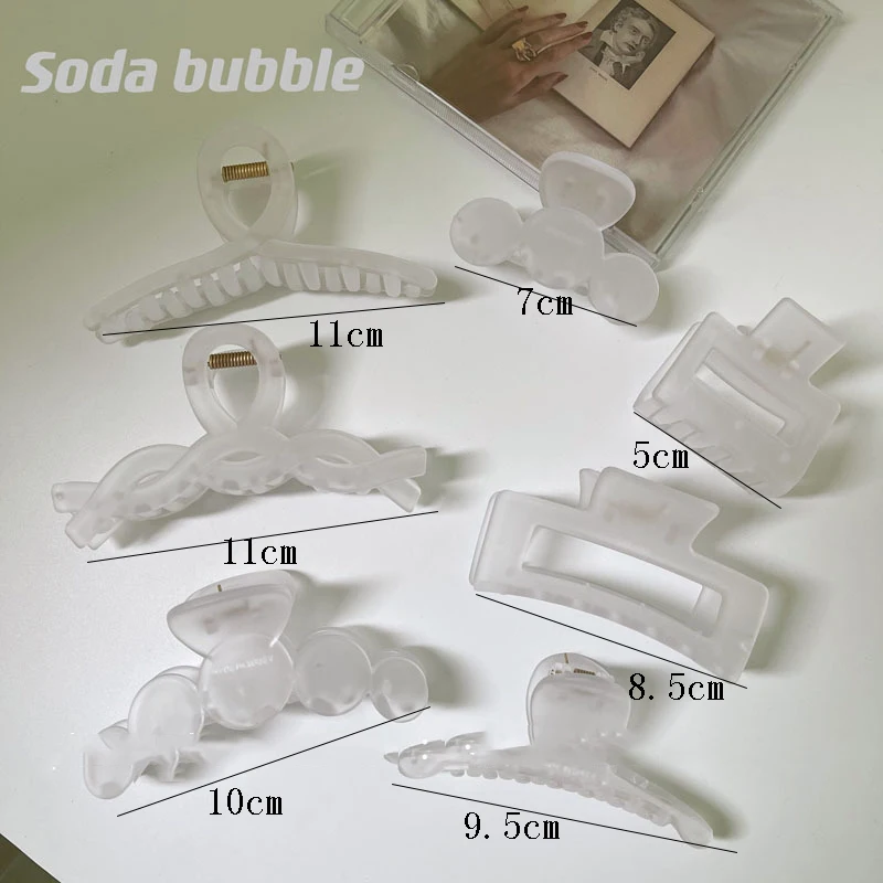 

Oversized Hair Clip Acrylic Hair Claw Rectangle Transparent Ponytail Hairpin Solid Color Hair Accessories Geometry Hair Crab