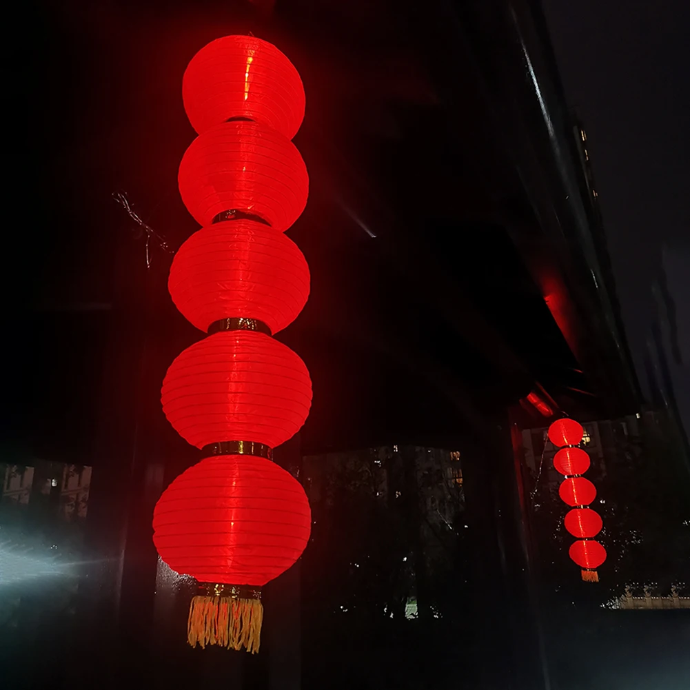 

Китайская круглая гирлянда с лампочками-фонариками на новый год, гирлянда для улицы и помещений, весенний праздничный подвесной декор для с...