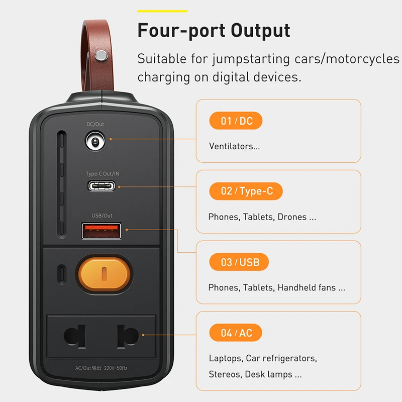 $129.99 Baseus Car Jump Starter Device 220V/110V Car Outdoor Starter Jump Start Power Bank Portable Energy Storage Car Battery Booster