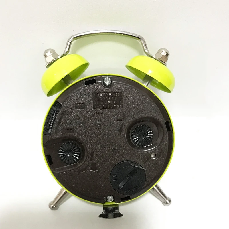 Милые круглые металлические часы будильник в стиле ретро с указкой двойной