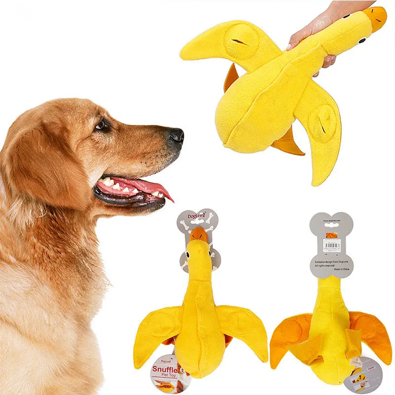 

Interactive Squeak Puppy Pet Toy Pet Dog Chew Toys for Dogs Bite Resistant Dog Squeaky Duck Sniffing Find Food Training Toys