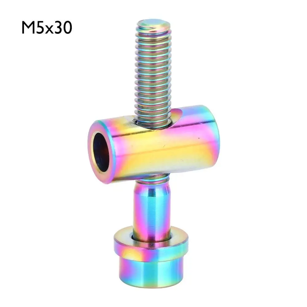 Rainbow M5X30 M5x30/35/40 мм Титан сплав Подседельный штырь для горного велосипеда фиксированный Болт Винт с круглой головкой Велосипедное Сиденье - Цвет: Rainbow M5X30