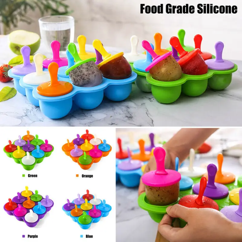 Льдогенератор эскимо плесень большой 9 сеток ледяной куб лоток силиконовые