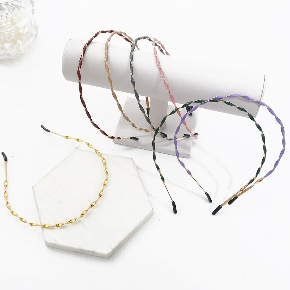 Обруч для волос с металлическим ободом Женский блестящий обруч волнистыми