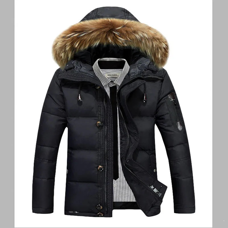  40 Цельсия гусиный пуховик Мужская зимняя куртка Настоящий скорпион меховой