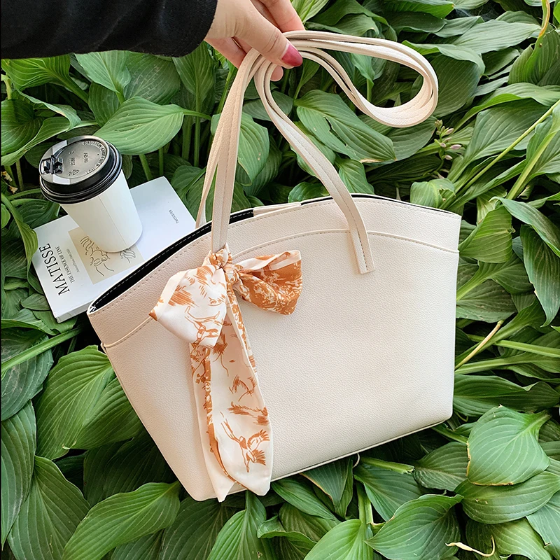 

High Capacity PU Leather Tote Bags for Women 2021 Composite Bag Lady Travel Crossbody Shoulder Purses Female Simple Handbags