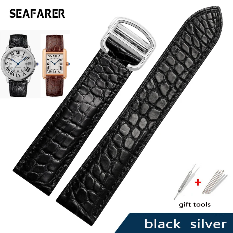 16mm 17mm 18mm 20mm 22mm 23mm 24mm 25mm Crocodile Skin Dermal Strap For Tank London SOLO Round Male | Наручные часы
