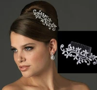 hot selling wedding bride hair comb jewelry flower rhinestone tiaras hair accessories sparkling girls headpieces in stock
