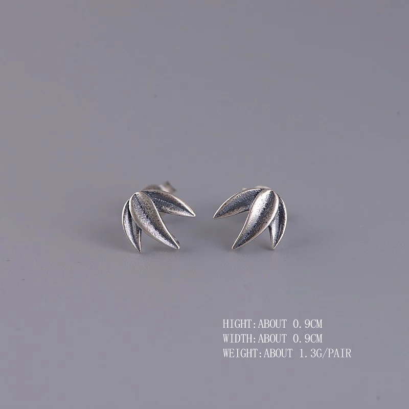 BALMORA 925 Sterling Silver Bamboo Stud Earrings for Women Girls Gift Original Plant Jewelry Brincos | Украшения и аксессуары