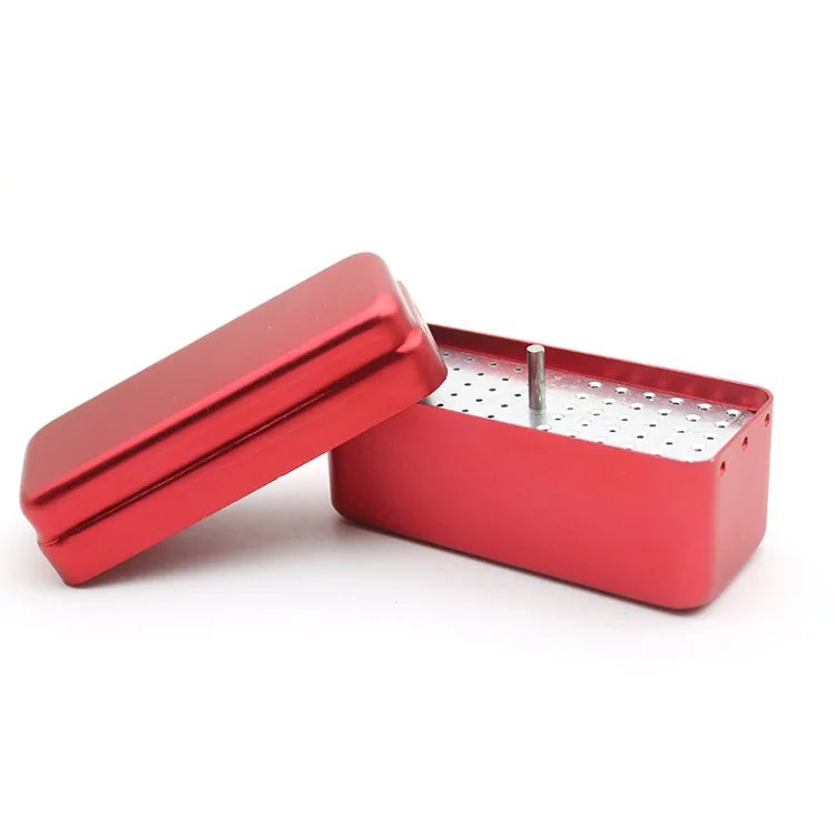 

Aluminum Dental Disinfection Box Autoclave Sterilizer Case Burs Endo Files Holder 72 Holes For Burs