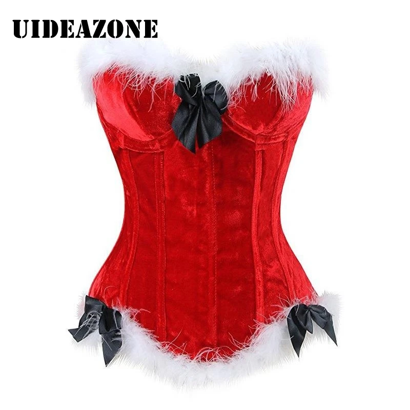 Рождественское женское сексуальное нижнее белье с открытой спиной из