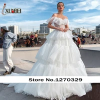 new fashion a line wedding dresses ruffles off the shoulder shining stars sexy sweetheart beaded bridal gown mariage bride dress