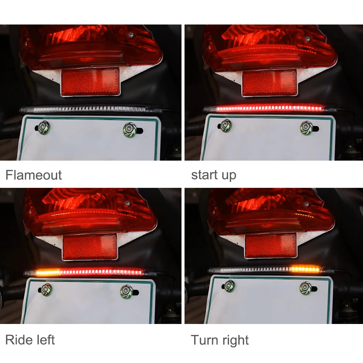 

1Pc 12V Waterproof Strip Soft Flexible Light Bar Tail Brake Driving Lamp LED Cornering Lamp Stop Turn Signal for Motorcycle