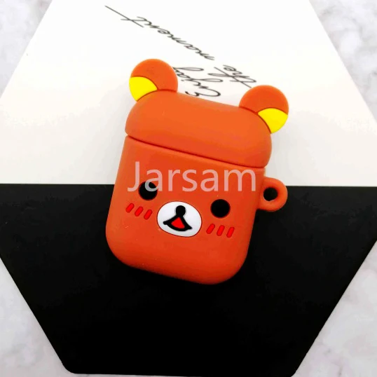 happybear Милый мультяшный беспроводной чехол для Apple AirPods силиконовый зарядный чехол для наушников Защитный чехол для AirPods - Цвет: happybear