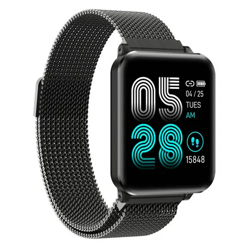 Черный Многофункциональные часы лица Smartwatch кровяное давление ip67 smartband водонепроницаемый спортивный фитнес-браслет pk xaomi Mi band4 - Цвет: Черный
