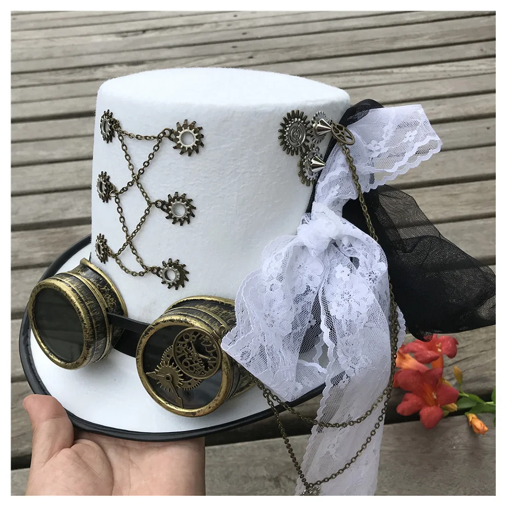 2019 Для женщин Винтаж белого цвета ручной работы верхняя одежда в стиле стимпанк