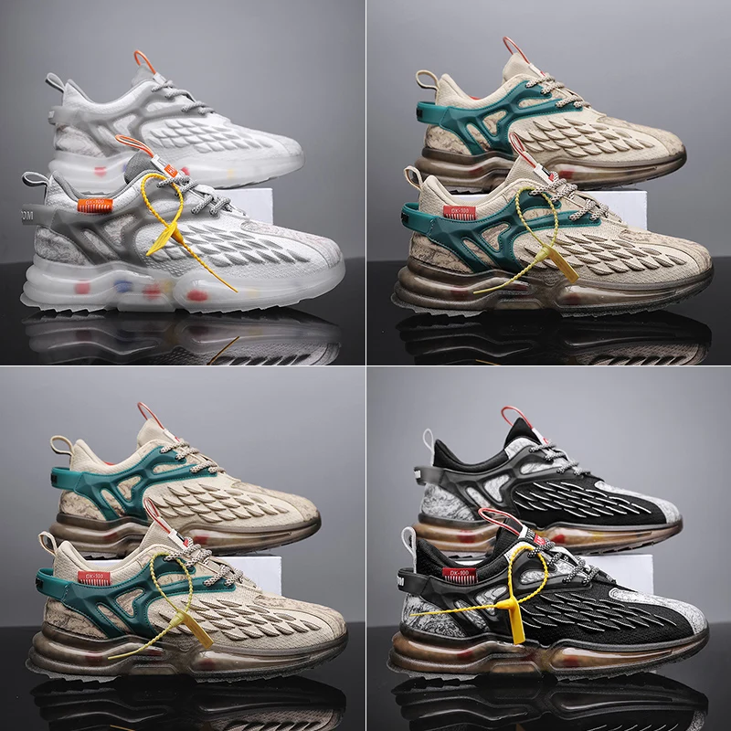 

Men's Sports Shoes 2021 Mesh Breathable Lightweight Flying Knitting Shoes Breathable Outdoor Fitness Casual Running Shoes